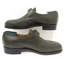 JM Weston-NEW JM WESTON DERBY FLORE 531 MOCCASIN BUCKLE 8D 42 LEATHER SHOES-Khaki