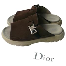 Dior-DIOR H TOWN - Brown suede leather mules Men's size 44 IT Excellent condition-Light brown