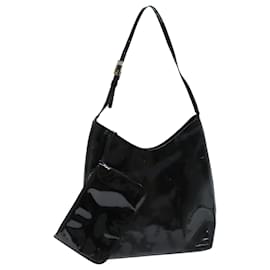 Gucci-GUCCI Shoulder Bag Patent leather Black Auth 73146-Black