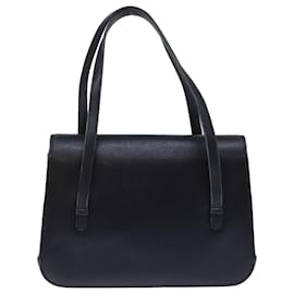Gucci-GUCCI Hand Bag Leather Black Auth 73035-Black