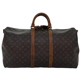 Louis Vuitton-LOUIS VUITTON Monogramm Keepall Bandouliere 55 Boston Tasche M41414 LV Auth 72862-Monogramm