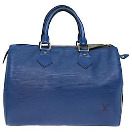 Louis Vuitton-LOUIS VUITTON Epi Speedy 25 Sac à main Toledo Bleu M43015 LV Auth 73300-Autre