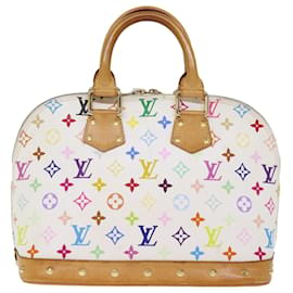 Louis Vuitton-LOUIS VUITTON Monogram Multicolor Alma Hand Bag White M92647 LV Auth 71657-White