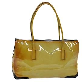 Prada-PRADA Tote Bag Enamel Yellow Auth bs13975-Yellow