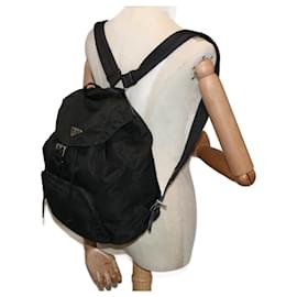 Prada-PRADA Backpack Nylon Black Auth 73102-Black
