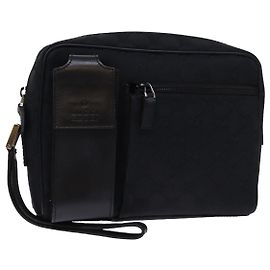 GUCCI GG Canvas Clutch Schwarz 018 1616 Auth 73233 Schwarz