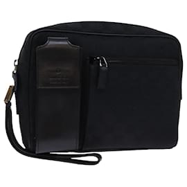 Gucci-GUCCI GG Canvas Clutch Bag Black 018 1616 Auth 73233-Black