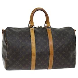 Louis Vuitton-LOUIS VUITTON Monogramm Keepall Bandouliere 45 Boston Tasche M41418 LV Auth 70020-Monogramm