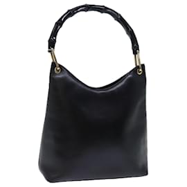 Gucci-GUCCI Hand Bag Leather Black 001 3007 Auth ep4117-Black