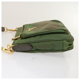 Prada-PRADA Shoulder Bag Nylon Khaki Auth 72572-Khaki