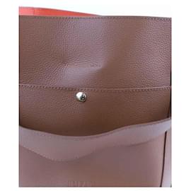 Autre Marque-Leather Cerf Tote-Brown