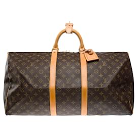 Louis Vuitton-Sac LOUIS VUITTON Keepall en Toile Marron - 101288-Marron