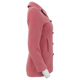 Autre Marque-Kiton Pink Angora / Wool Double Breasted Pea Coat-Pink