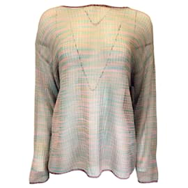 Autre Marque-Mehrfarbiger, langärmliger Strickpullover aus Viskose und Wolle von Missoni-Mehrfarben