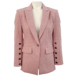 Autre Marque-Giacca Dickey in tweed di lana rosa Veronica Beard-Rosa