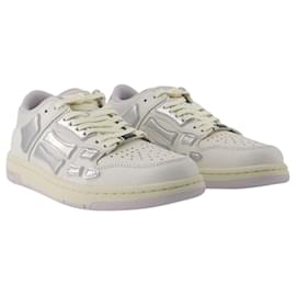 Amiri-Metallic Skel Top Low Sneakers - Amiri - Synthetik - Weiß-Weiß