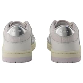 Amiri-Metallic Skel Top Low Sneakers - Amiri - Synthetic - White-White