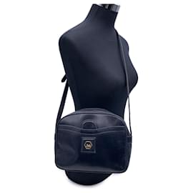Céline-Vintage Blue Leather Front Pocket Shoulder Bag-Blue