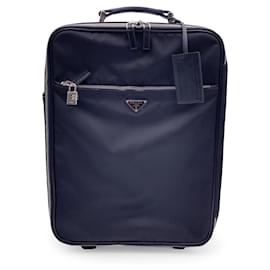 Prada-Black Nylon Rolling Suitcase Trolley Luggage Travel Bag-Black