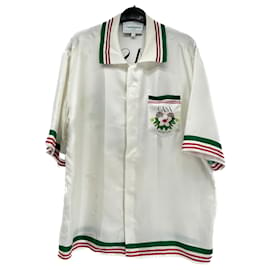 Casablanca-CASABLANCA Chemises T.International M Soie-Blanc