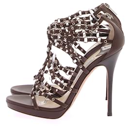 Jimmy Choo-JIMMY CHOO Sandalen T.EU 38,5 Leder-Braun