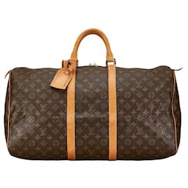 Louis Vuitton-Louis Vuitton Keepall 55 Bolsa de viagem de lona M41424 em bom estado-Outro
