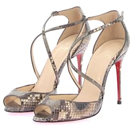 Christian Louboutin-CHRISTIAN LOUBOUTIN  Sandals T.EU 38.5 Exotic leathers-Brown