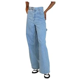 Fendi-Blue wide-leg belted denim jeans - size UK 4-Blue