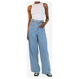 Fendi-Jeans in denim blu con cintura a gamba larga - taglia UK 4-Blu