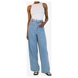 Fendi-Blue wide-leg belted denim jeans - size UK 4-Blue