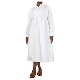 Alaïa-Vestido camisero blanco con cordón en la cintura - talla UK 44-Blanco