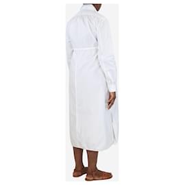 Alaïa-Vestido camisero blanco con cordón en la cintura - talla UK 44-Blanco