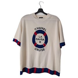 Chanel Pull en cachemire rare LA PAUSA de croisière 2019 19C Écru