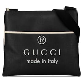 Gucci-Gucci Black Trademark Logo Crossbody-Black