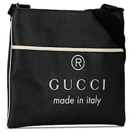Gucci-Bandolera negra con logo de marca registrada de Gucci-Negro