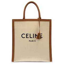 Céline-Petit sac cabas vertical marron Celine-Marron,Beige