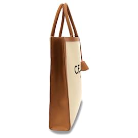 Céline-Petit sac cabas vertical marron Celine-Marron,Beige