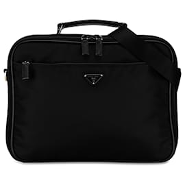 Prada-Prada Black Tessuto Business Bag-Black