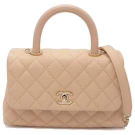 Chanel-Chanel Brown Mini Caviar Coco Handle Bag-Brown,Other