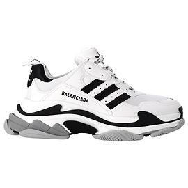 Balenciaga x Adidas Triple S Sneakers in White Polyurethane White