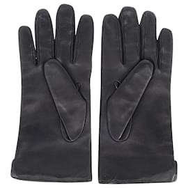 Gucci-Gucci Bee Gloves in Black Leather-Black