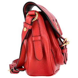 Prada-Prada Messenger Bag aus rotem Leder-Rot