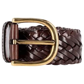 Tom Ford-Tom Ford Woven Belt in Brown Leather-Brown