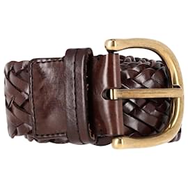 Tom Ford-Tom Ford Woven Belt in Brown Leather-Brown