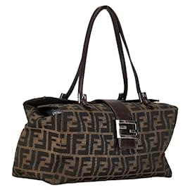 Fendi-Fendi Zucca Canvas Handbag Canvas Handbag in Good condition-Other