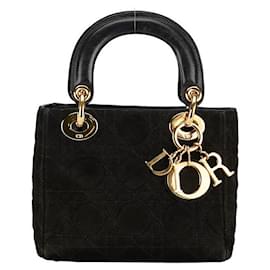 Dior-Dior Mini Cannage Suede Lady Dior Suede Handbag in Good condition-Other