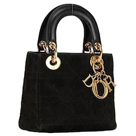 Dior-Dior Mini Cannage Suede Lady Dior Suede Handbag in Good condition-Other