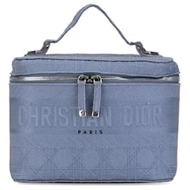 Dior-Dior Cannage D-Lite Vanity Case Bolso de tocador de lona en excelentes condiciones-Otro