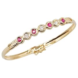 & Other Stories-Autre bracelet en or 18 carats, diamants et rubis Bracelet en métal en excellent état-Autre