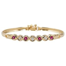 & Other Stories-Autre bracelet en or 18 carats, diamants et rubis Bracelet en métal en excellent état-Autre